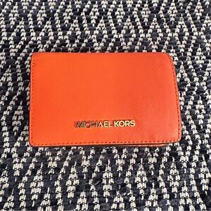 Michael Kors Vibrant Orange Leather Wallet